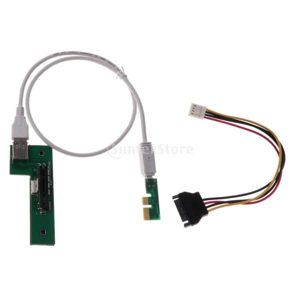 Fenteer 90度直角 USB 3.0 4ピン電源ケーブル ミニ PCI-E PCI エクスプレス 拡張 1xライザーカード 電源 USB 60cm 延長ケーブル
