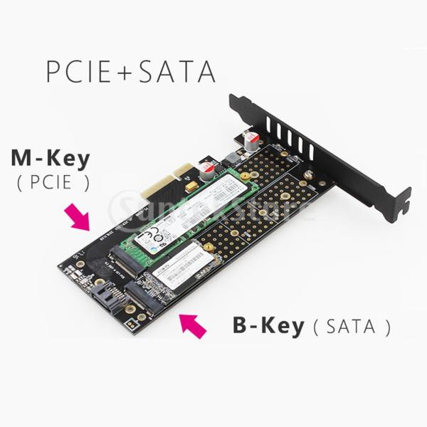 KESOTO PCIE NVMEデュアル拡張カード M.2 NVME SATA NGFF to PCI-E 3.0x4 Bキー/Mキー