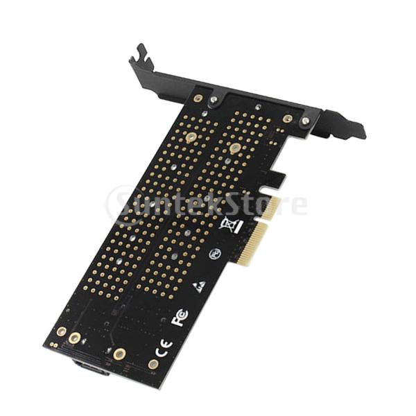 KESOTO PCIE NVMEデュアル拡張カード M.2 NVME SATA NGFF to PCI-E 3.0x4 Bキー/Mキー