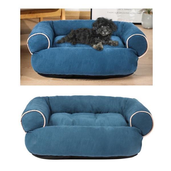 犬用ソファベッドペット用ベッド秋冬暖かい快適なベッドネストブルーS