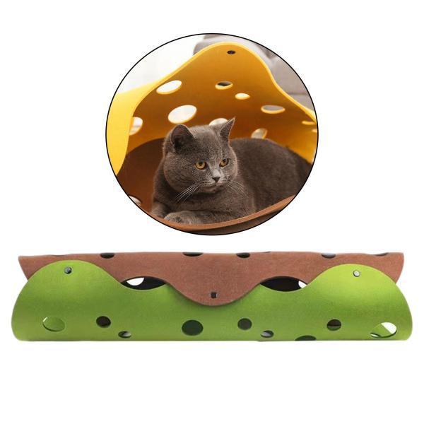 折りたたみ猫トンネルチューブインタラクティブ子猫おもちゃフェレットDIYカーキグリーン
