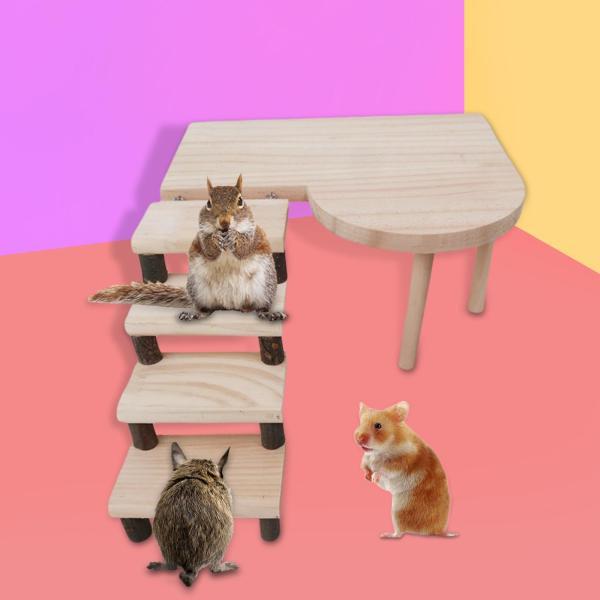 説明:ハムスター\ゴールデンベアケージ2階ランドスケーププラットフォーム.無垢材の階段のおもちゃ天然の松材でできており.厚みがあり.自然な風味があり.安全で環境に優しく.耐久性がありますほとんどのケージに適合し.組み立てが簡単で.ケージへの...