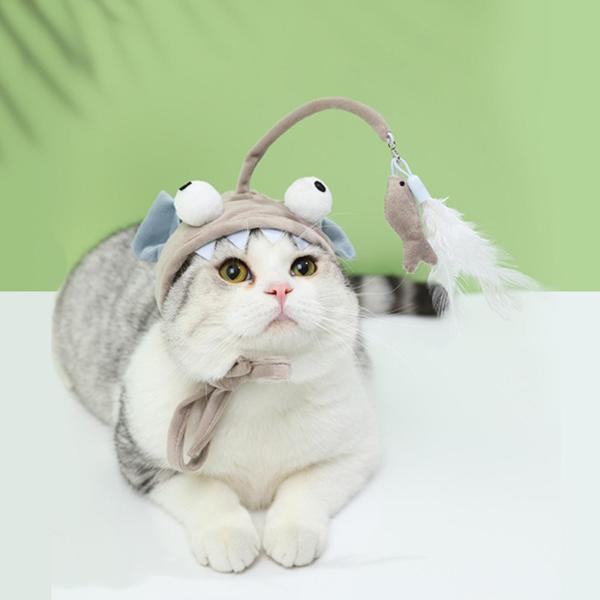 面白い猫の羽のおもちゃ屋内トレーニングのためのインタラクティブな猫のティーザーワンドキティ灰色の大きな目の魚 Stkショップ 通販 Yahoo ショッピング