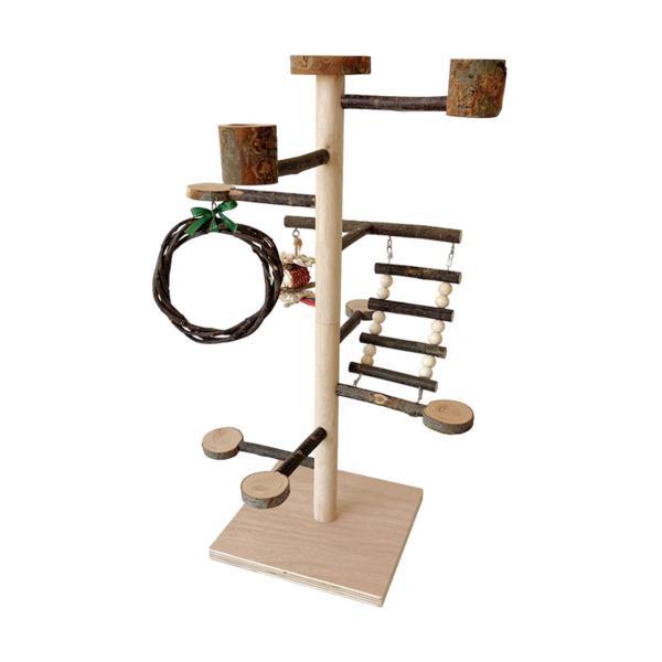 説明:[素材]オウムスタンドは優れた木材で作られており.強くて頑丈です. [多機能]鳥の止まり木ラックには.鳥のペットが食べたり飲んだりするための丸い木製のボウル.ブランコ.登山用はしご.おもちゃが付属しており.多機能で使いやすいです. [...