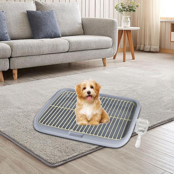 犬用トイレ トイレトレーニングトレイ 取り外し可能な犬用トイレボックス 小型犬用 パピーXL グレー