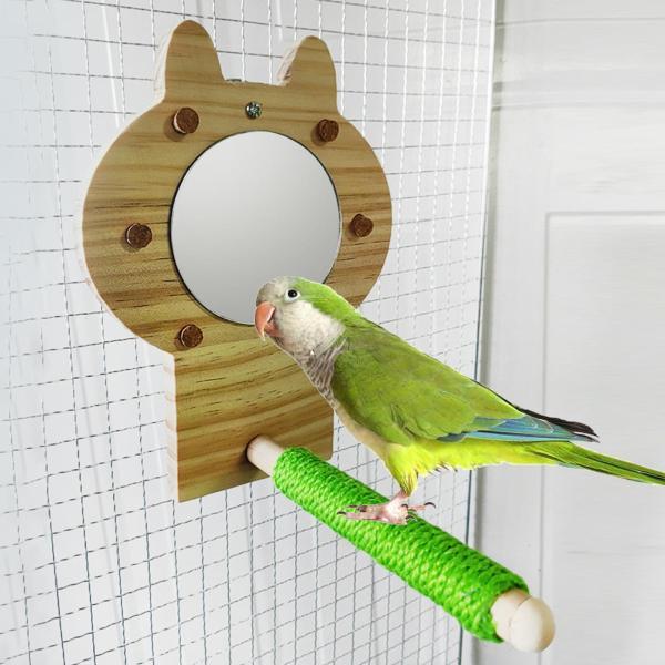 説明:[鳥用インタラクティブミラー]: この鳥ミラーはあなたのオウムに自分の反射を見ることを可能にし.無限のエンターテイメントを提供し.好奇心を刺激し.社会的交流と健康的なライフスタイルを促進します[簡単な取り付け]: 木製の止まり木は.ケ...