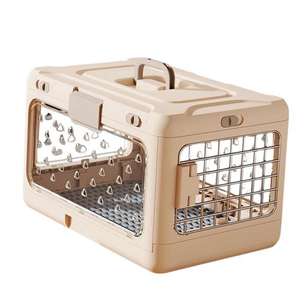 説明:[折りたたみ式ペットケージ]ハードサイドのキャットクレートは折りたたむことができ.使用しないときは簡単に収納できます.ハードサイドはペットを衝突からよりしっかりと守ります. [信頼できる素材]このペットキャリアは高品質のPPと鉄線素材...