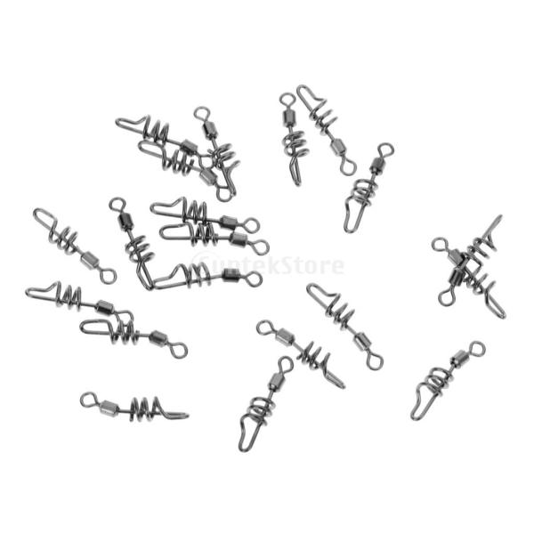 Perfk 約20個セット 釣りスイベル ライン コネクタ 釣り用品 実用 全4サイズ - 8#