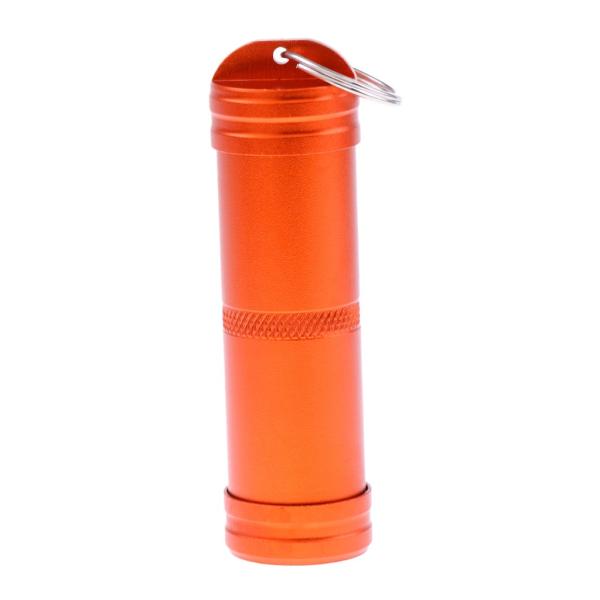 ポータブル アルミニウム合金 防水 カプセルケース ピルボックス ホルダー 容器 応急処置 キーリング キーホルダー 全3色   - オレンジ