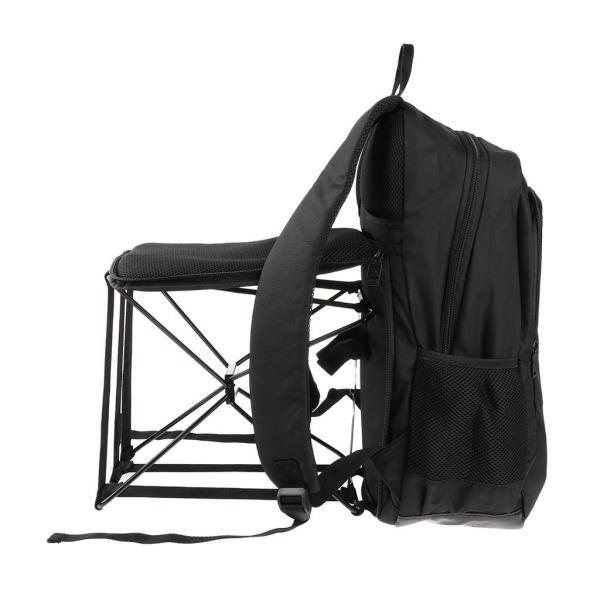 大型軽量アウトドア スポーツ ハイキング バックパック 折りたたみ椅子付き ブラック
