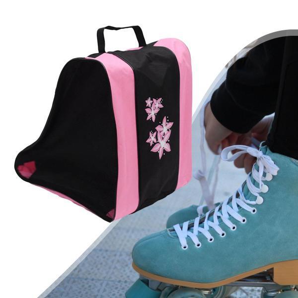 キッズローラースケートインラインスケートアイススケートピンク用3レイヤースケートキャリーバッグ