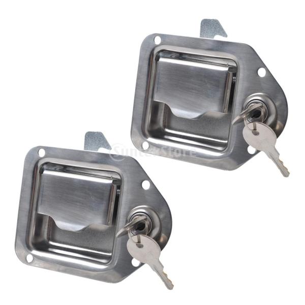 説明: 100％真新しいステンレススチールパドルラッチ＆キー耐久性があり、長い間使用する海洋グレードのステンレス鋼製。 平らなドアの表面に取り付けるように設計されています。  4つの予め穿孔された取り付け穴で簡単に取り付けることができます。...