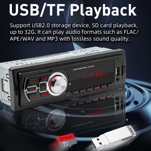 カーラジオ Bluetooth ステレオ ヘッド ユニット プレーヤー Mp3 U Aux In Fm Sd インダッシュ Stkショップ 通販 Yahoo ショッピング
