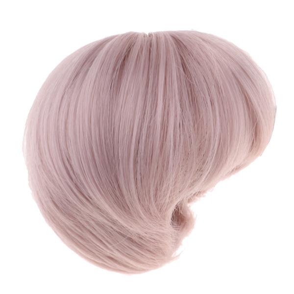 1 3 Bjdファッション人形かつらディーリー叔父の人形のための短い髪のヘアピースグレーピンク Stkショップ 通販 Yahoo ショッピング