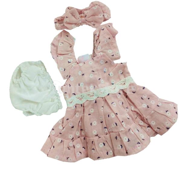 10-11インチリボーンドール 赤ちゃん女の子人形のため スカート 下着 ヘッドバンド