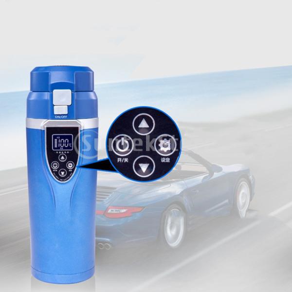 350ミリリットル車の自動加熱カップ電気ケトルマグコーヒーサーマルヒーターブルー