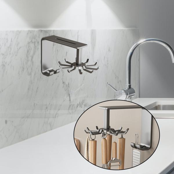 説明:[360度回転]: 当社のキッチンラックハンガー.360回転フックデザイン.キッチン用品にアクセスするのに便利で.スペースをきれいに保ちます.[多機能]: このキッチン用品ホルダーハンガーには10本の回転爪が付いており.キッチンのすべ...