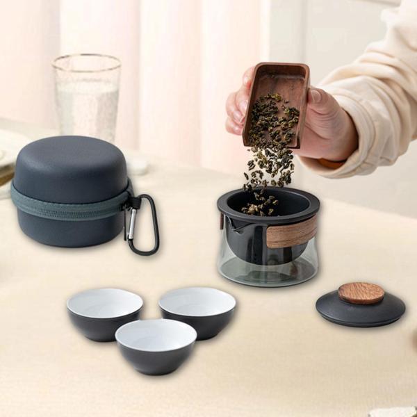 トラベルティーセット ティーカップ ポータブル カンフー ティーポット