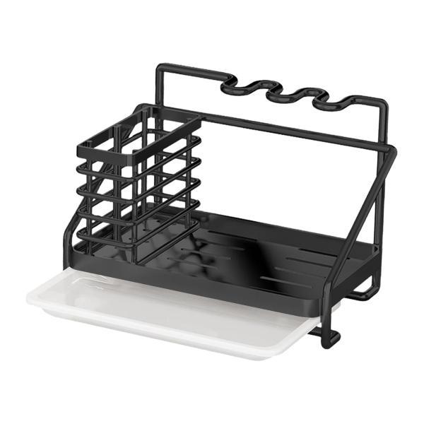 説明:[キッチンの散らかりを軽減するソリューション]キッチンシンクオーガナイザー排水ラックにはスポンジ.食器用洗剤.ソープディスペンサー.ブラシなどを収納でき.キッチンカウンターをよりきれいにします.[強くて耐久性]スポンジホルダーはステン...