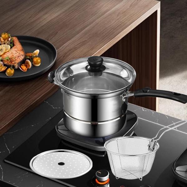 説明:[素材]: この蒸し器バスケット付き鍋はステンレス製で.耐熱性があり丈夫です.肉.魚.野菜.穀物の調理に最適です. [多用途調理]: 揚げたり.煮たり.茹でたり.蒸したりと.お気に入りの料理を調理できるこの鍋の多用途性をお楽しみくださ...