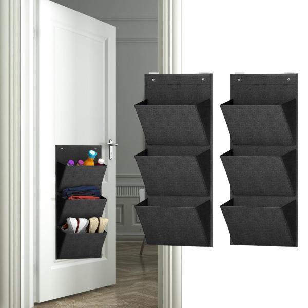 説明:[3つのポケット]:3つの棚が付いたドア上シューズオーガナイザーは.靴.衣類.化粧品.カップ.財布.おもちゃ.タオル.帽子.その他の雑貨を収納できるように設計されています. [素材]: 吊り下げ式シューズラックはオックスフォード布製で...