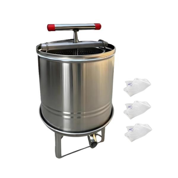 大型蜂蜜圧搾器 蜂蜜分離器 ワイン製造用 オイルポマス ブドウ蒸留残渣用 3つの濾過バッグ
