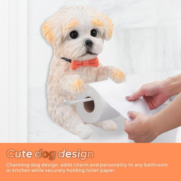 説明:[かわいい犬の形のトイレットペーパーホルダー]: この上品で愛らしいホルダーは.どんな空間にも素敵なアクセントを添えます.トイレ.オフィス.ホテル.ダイニングルーム.アパートなど.あらゆる場所でお使いいただけます. [クリエイティブな...
