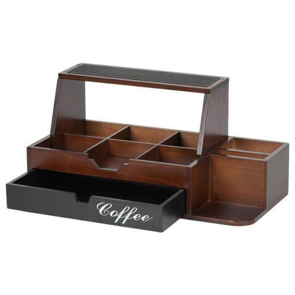 ◆新品 ブラウン バスケットウィービング ケース 茶道具 収納 インテリア 家具 カウンタートップコーヒーステーションオーガナイザー収納バスケット