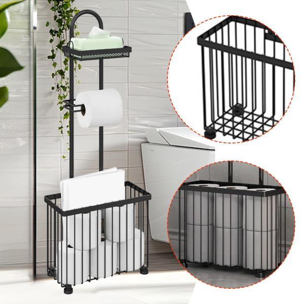 説明:[多機能]: このトイレットペーパーホルダースタンドは.ペーパーロールラックだけでなく.多機能収納棚としても機能し.バスルームの必需品です. [省スペース]: 収納棚付きのトイレットペーパー収納は.マンション.アパート.キャンピングカ...
