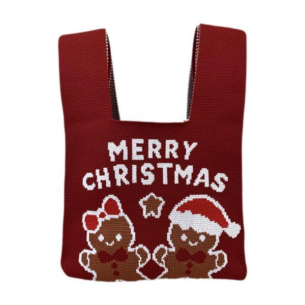 クリスマス リストレット バッグ デコレーション 漫画 リスト 結び目 バッグ クリスマス 妻 結婚式用 赤