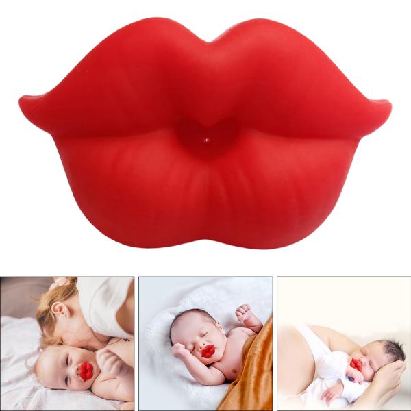 幼児の赤のためのノベルティ唇形のおしゃぶりシリコーン赤ちゃんおしゃぶり オープニング