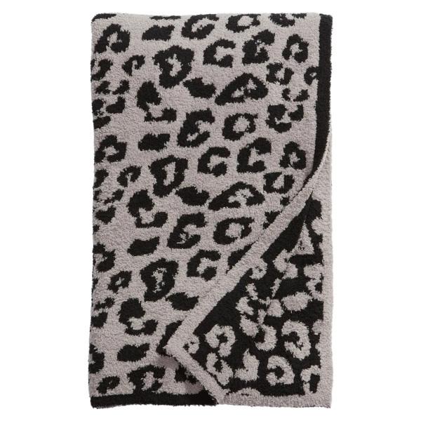 スローブランケットヒョウ柄フランネルフリースブランケットぬいぐるみソファブランケットグレー30x35in メーカー包装済