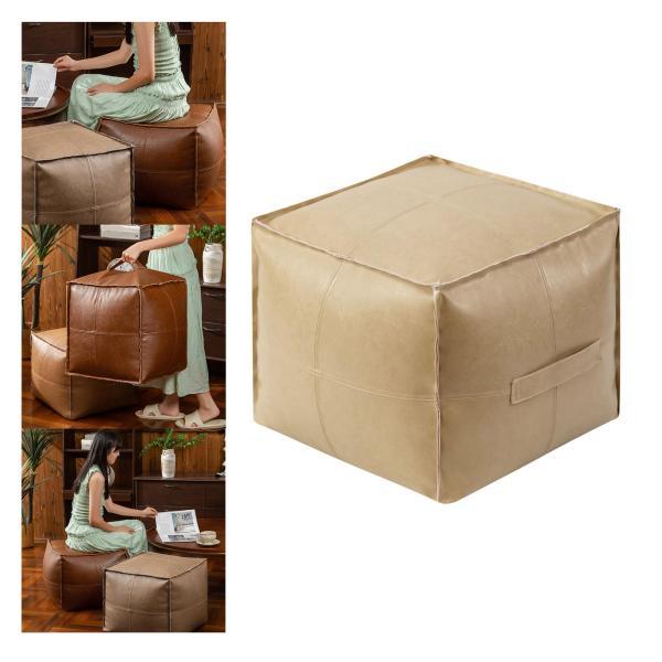 説明:[丈夫な素材]モロッコのプーフオットマンカバーはPUレザー製で.快適で頑丈.シンプルでエレガント.ファッショナブルでスタイリッシュです.[オットマンカバーサイズ]充填後のサイズは約45cmx45cmx40cm/17.72インチx17....