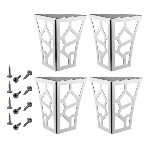 4x金属製家具脚、キッチンキャビネット脚、簡単取り付け、キャビネットサポート脚、ベンチキャビネット用家具ライザー
