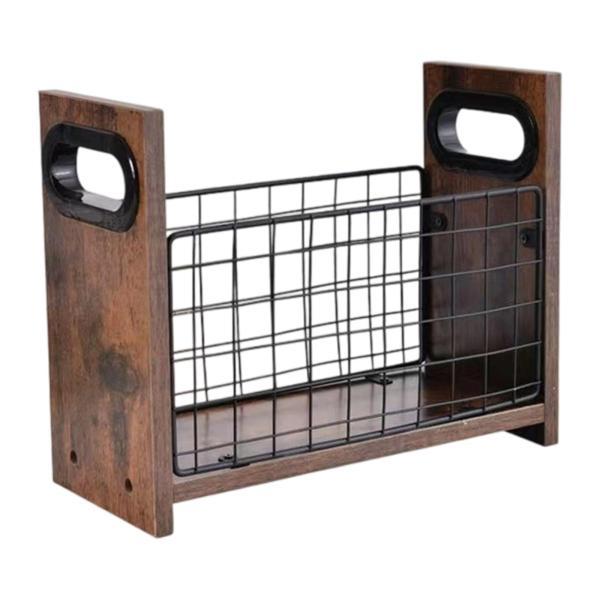 説明:素材:木材と金属で作られたこのマガジンホルダーは.頑丈で信頼性の高い設計です.研磨仕上げにより.鋭いエッジがなく.簡単に壊れたり変形したりしません.製品サイズ: 29cmx12cmx23cmのこのマガジンラックは.どんな部屋にも合うコ...