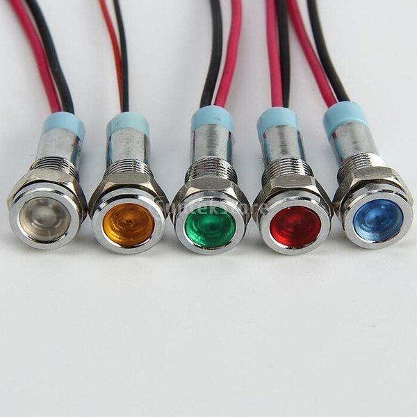 LED インジケータライト 24V 防水 パイロットランプ 6mm 配線