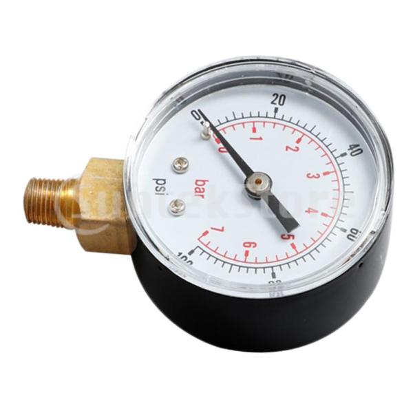 説明:製品モデル：TS-Y504シリーズ製品名：Y50ラジアル圧力計 1/4 "BSPTスレッド範囲：0-100psi 0-7bar 圧力計は垂直に設置する必要があります。 仕様:素材：金属サイズ：約7.1x5.1x2.7 cm / 2.8...