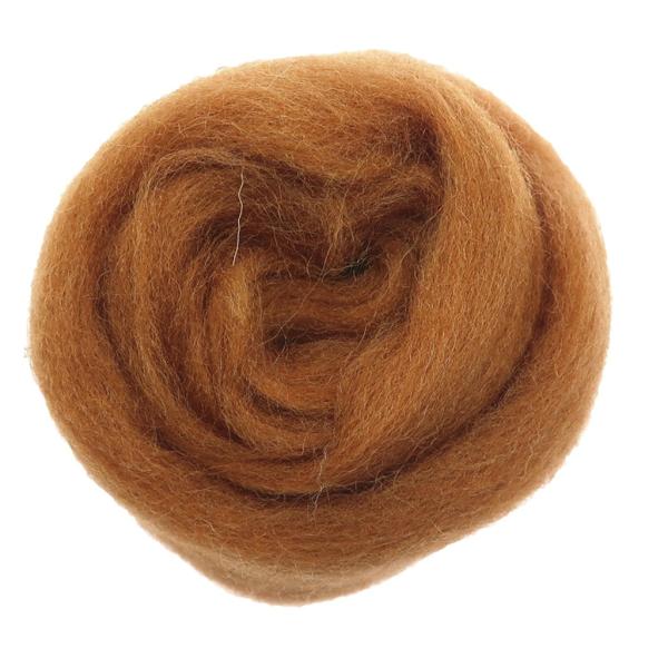 10g ソフト フェルト 羊毛 ウール ロービング スピニング 繊維 ふわふわ 全10色 - 褐色
