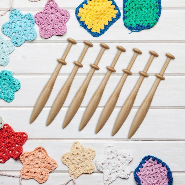7x レースボビンセット 実用的な DIY 木製織りツール 靴下 セーター ホーム用