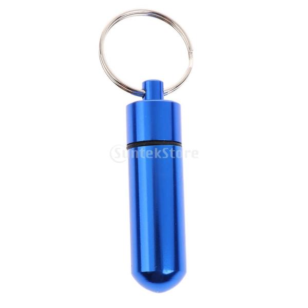 3個入 ピルボックス ピルケース 収納ボックス 小物入り 便利 ミニ 防水 キーホルダー 軽量 耐久性 オーガナイザーホルダー 全6色選べる - 青