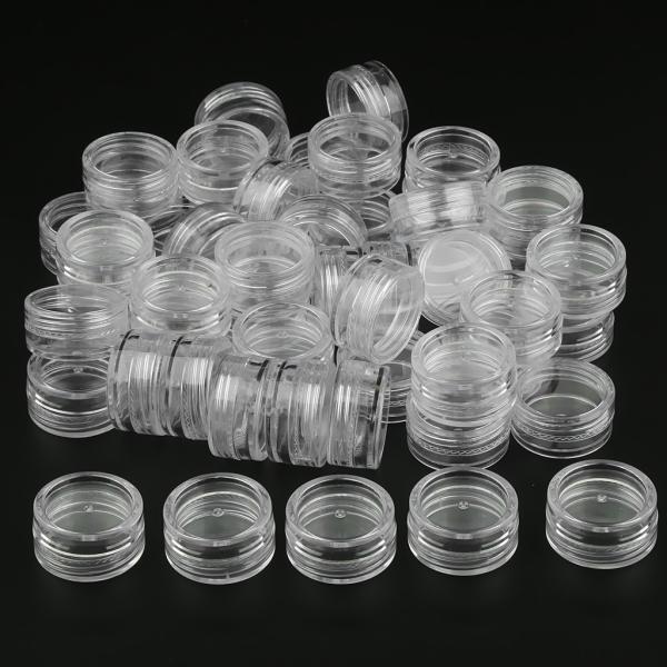 50個プラスチック化粧ポットジャーローションクリームサンプル空容器2g