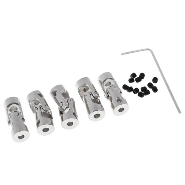 説明: 5本の金属カルダンジョイントジンバルカップリングユニバーサルジョイントコネクタモデルDIYモーターシャフト継手アクセサリーRCカークローラーボート模型飛行機のボートのようなRCモデルのモーターのためのパーフェクトアクセサリー耐久性の...