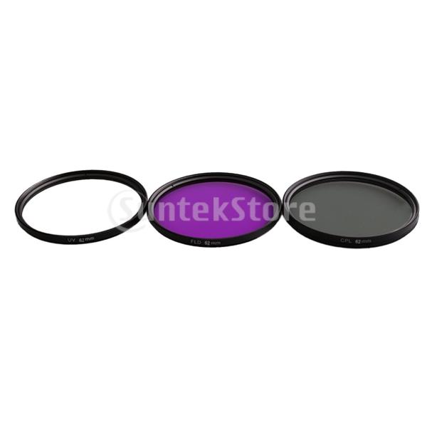 Baoblaze 全8サイズ レンズフィルター UV + CPL + FLD デジタル一眼レフカメラ用 キャリーバッグ付き - 62mm