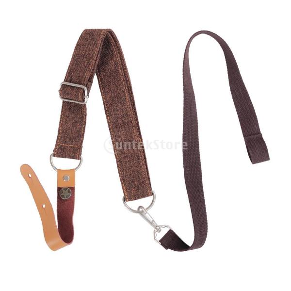説明:子供、学生、初心者のための高品質のウクレレストラップベルト。 非常に快適で、選手の首の圧力を軽減ウクレレ・ハワイのギター用交換部品に最適尾の爪なし、使いやすい、デュラベとポータブル素材：コットン、PUレザー色：コーヒーサイズチャート:...