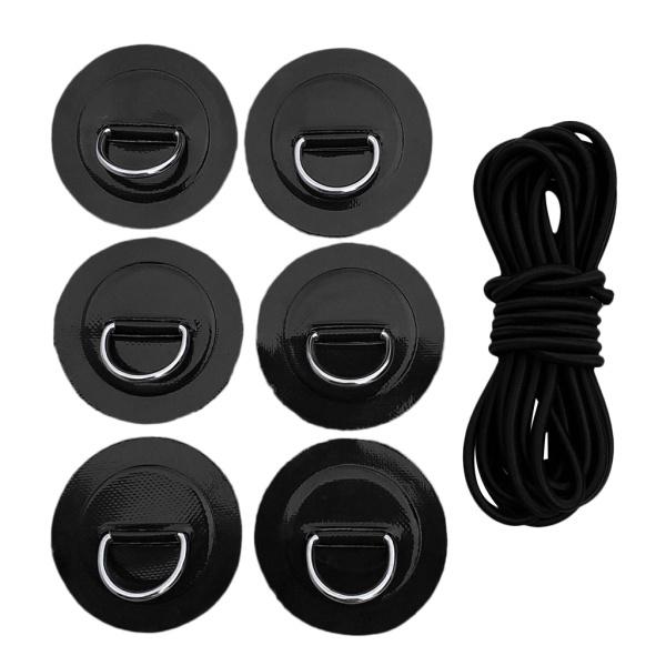 仕様: ショックコード 素材:ゴムラテックスコア+ポリエステル直径:約. 0.2インチ/ 5 mm 長さ:約. 16.4フィート/ 5 m 色:黒 Dリングパッチ 素材:PVCパッチ+ 316ステンレス鋼Dリングパッチ直径:約. 8.2cm...