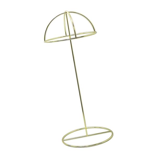 説明:自立型の頑丈な金属製の帽子/キャップ/かつら/ジュエリーディスプレイホルダースタンド.エレガントでモダンなスタイル.金色の磨かれた滑らかな表面.半円形の上部は.かつらや帽子を元の形に保つのに最適です.中空のデザインは.かつらや帽子を洗...