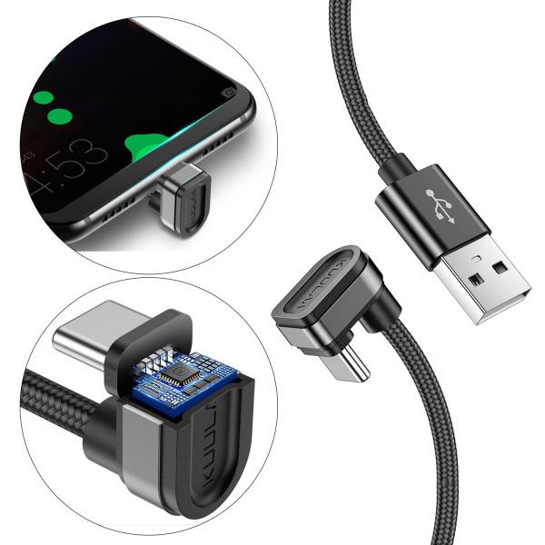 USB Type CケーブルU字型、USBC充電ワイヤーコード、タイプCデバイスと互換性のある急速充電器ゲームプレイコード