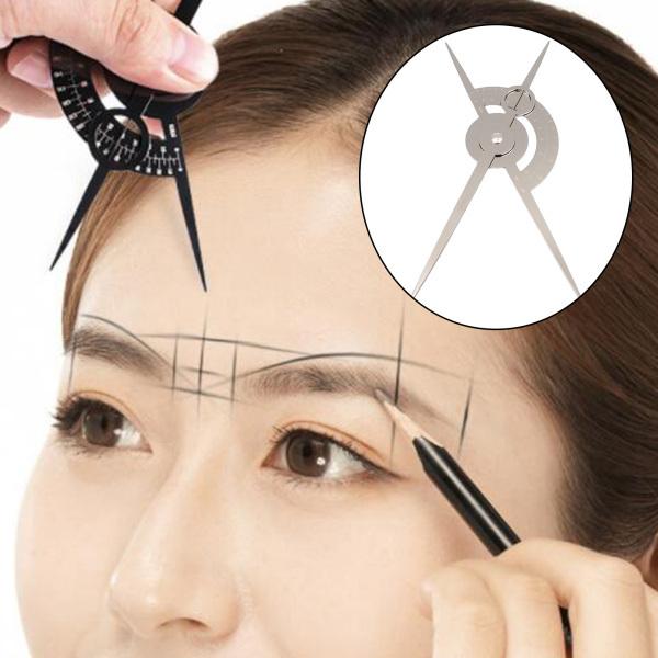 ステンレス鋼の眉毛定規キャリパー、正確なスケールの眉毛定規、恒久的なマイクロブレード眉毛測定ツール、メイクアップ測定ツール