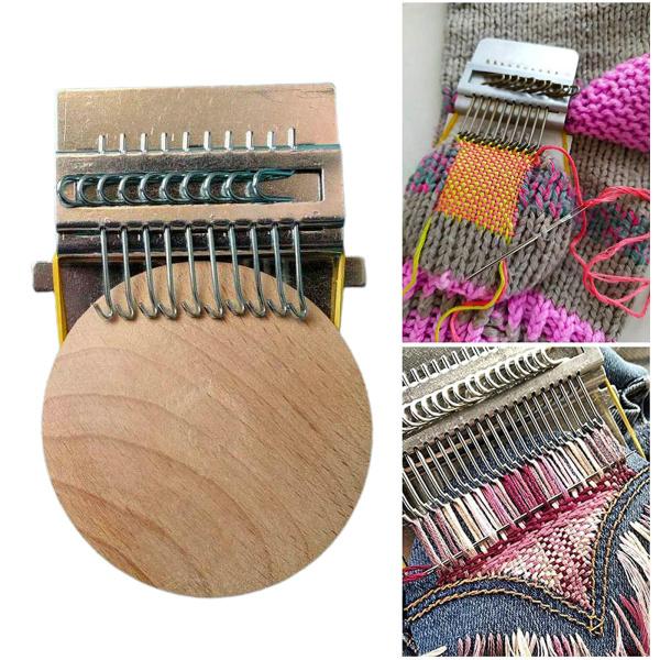 ウィーバーキッズ初心者のための木製ディスクダーニング編み機付きSpeedweveタイプ織機織りツールキット