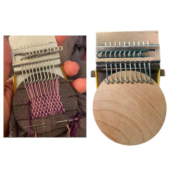 ウィーバーキッズ初心者のための木製ディスクダーニング編み機付きSpeedweveタイプ織機織りツールキット